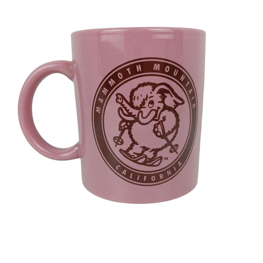 Mammoth Mountain California Coffee Tea Mug Pink Vintage Ski Resort USA Ceramic